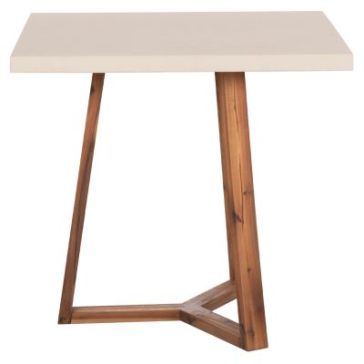 DINING TABLE SQUARE PRIVO HM6602.02 BEIGE FIBER CEMENT--ACACIA WOOD 80x80x76Hcm.