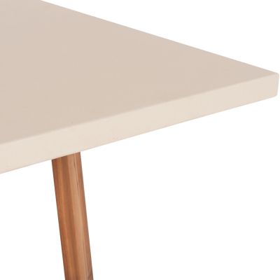 DINING TABLE SQUARE PRIVO HM6602.02 BEIGE FIBER CEMENT--ACACIA WOOD 80x80x76Hcm.