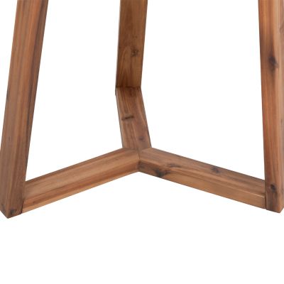 DINING TABLE SQUARE PRIVO HM6602.02 BEIGE FIBER CEMENT--ACACIA WOOD 80x80x76Hcm.
