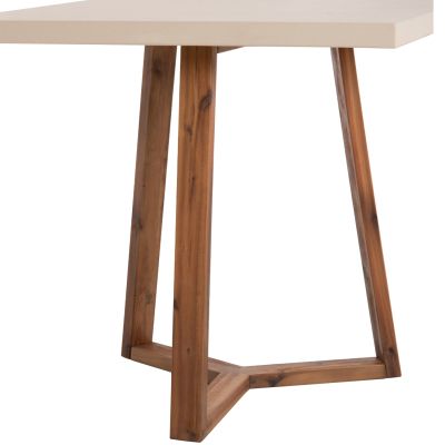 DINING TABLE SQUARE PRIVO HM6602.02 BEIGE FIBER CEMENT--ACACIA WOOD 80x80x76Hcm.