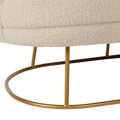 SOFA 2-SEATER ARIEN HM8492.20 ECRU BOUCLE FABRIC AND GOLD METAL BASE 130x75x85Hcm.