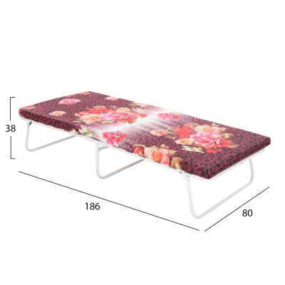 Bed -Camp Bed 6cm foam 180x80 pillow with wooden support