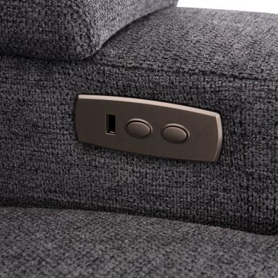 LEFT CORNER SOFA SYNTHIA HM3308.03L RECLINE & STORAGE SPACE--GREY FABRIC 245x170x98Hcm.