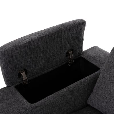 LEFT CORNER SOFA SYNTHIA HM3308.03L RECLINE & STORAGE SPACE--GREY FABRIC 245x170x98Hcm.