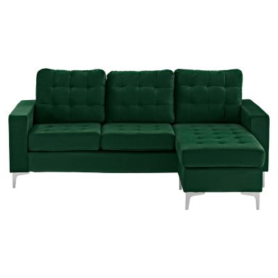 REVERSIBLE CORNER SOFA SANTINO HM3152.13 VELVET GREEN 190x75-128x82cm.