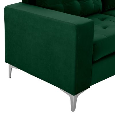 REVERSIBLE CORNER SOFA SANTINO HM3152.13 VELVET GREEN 190x75-128x82cm.