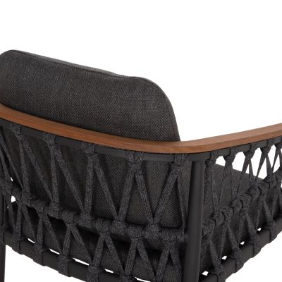 OUTDOOR DINING SET 7PCS DOSUN HM10910.01 ALUMINUM-ROPE-OLEFIN CUSHION COVERS---GREY
