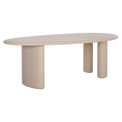 DINING TABLE OVAL VOLPE HM6599.02 FIBER CEMENT IN BEIGE 240x106x75Hcm