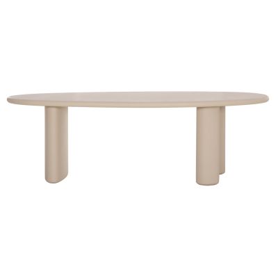 DINING TABLE OVAL VOLPE HM6599.02 FIBER CEMENT IN BEIGE 240x106x75Hcm