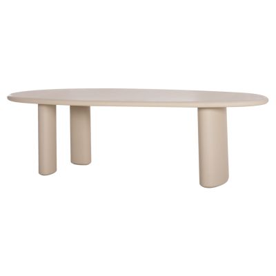 DINING TABLE OVAL VOLPE HM6599.02 FIBER CEMENT IN BEIGE 240x106x75Hcm