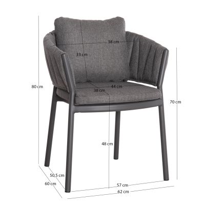 OUTDOOR DINING SET 7PCS SHANKS HM10909.01 ALUMINUM & OLEFIN CUSHION COVERS---GREY