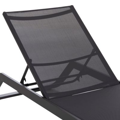 SUNLOUNGER MARIMAR HM6562.01 ALUMINUM FRAME & TEXTILENE IN GREY 220x67.5x31.5Hcm