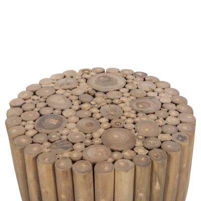 COFFEE TABLE ROUND COOTER HM9865 TEAK BRANCHES- NATURAL Φ39x40.5Hcm.