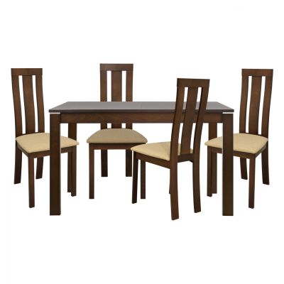 Set Dining Table 5 pieces Table 120+30Χ80Χ75 cm Opened & 4 Chairs HM10050