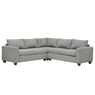 CORNER SOFA CALDER HM3286.01 GREY FABRIC 254x254x90(seat)x91Hcm.