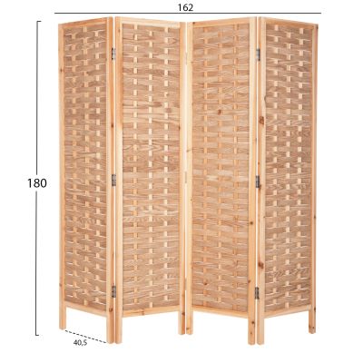 DIVIDER WITH 4 LEAFS SENTINEL HM4227 BAMBOO IN NATURAL COLOR 162x2,5x180Hcm.