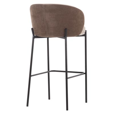 BAR STOOL DETTON HM18430.02 BEIGE/BROWN FABRIC--BLACK METAL FRAME 55x50x97Hcm.