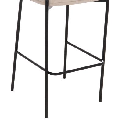 BAR STOOL DETTON HM18430.02 BEIGE/BROWN FABRIC--BLACK METAL FRAME 55x50x97Hcm.