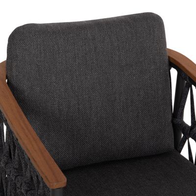OUTDOOR DINING SET 5PCS STREAM HM11004.01 ALUMINUM-ROPE-OLEFIN CUSHION COVERS---GREY