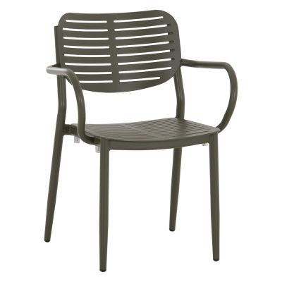 DINING CHAIR HILLIARD HM6644.07 ALUMINUM IN OLIVE GREEN COLOR 58x52x78Hcm.