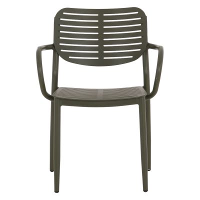 DINING CHAIR HILLIARD HM6644.07 ALUMINUM IN OLIVE GREEN COLOR 58x52x78Hcm.
