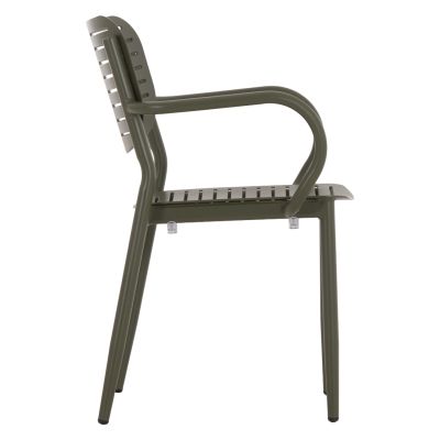 DINING CHAIR HILLIARD HM6644.07 ALUMINUM IN OLIVE GREEN COLOR 58x52x78Hcm.