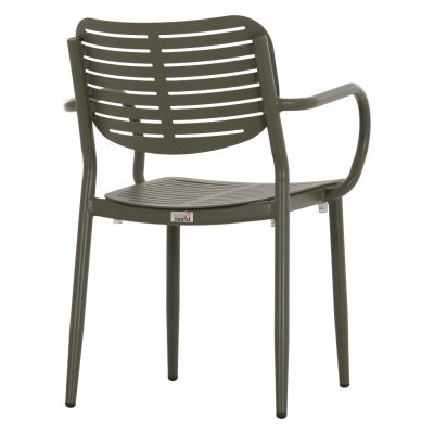 DINING CHAIR HILLIARD HM6644.07 ALUMINUM IN OLIVE GREEN COLOR 58x52x78Hcm.
