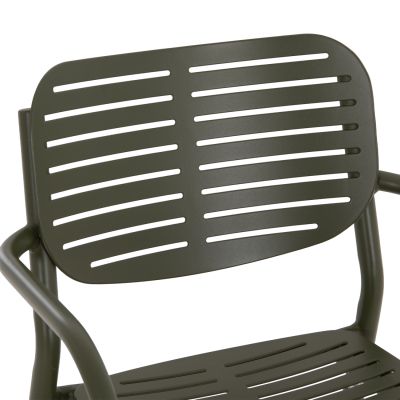 DINING CHAIR HILLIARD HM6644.07 ALUMINUM IN OLIVE GREEN COLOR 58x52x78Hcm.