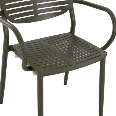 DINING CHAIR HILLIARD HM6644.07 ALUMINUM IN OLIVE GREEN COLOR 58x52x78Hcm.