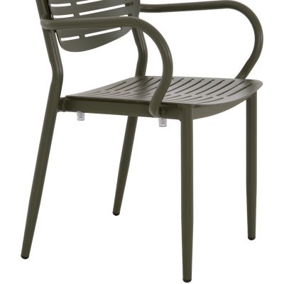 DINING CHAIR HILLIARD HM6644.07 ALUMINUM IN OLIVE GREEN COLOR 58x52x78Hcm.
