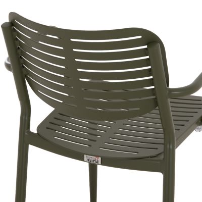 DINING CHAIR HILLIARD HM6644.07 ALUMINUM IN OLIVE GREEN COLOR 58x52x78Hcm.