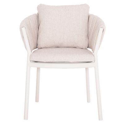 OUTDOOR DINING SET 7PCS SHANKS HM10909.02 ALUMINUM IN CREAM WHITE-BEIGE OLEFIN CUSHION COVERS
