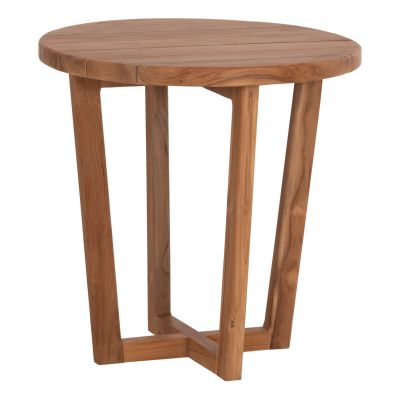 SIDE TABLE ROUND KOLIN HM6650 TEAK WOOD IN NATURAL COLOR Φ65x65Hcm.