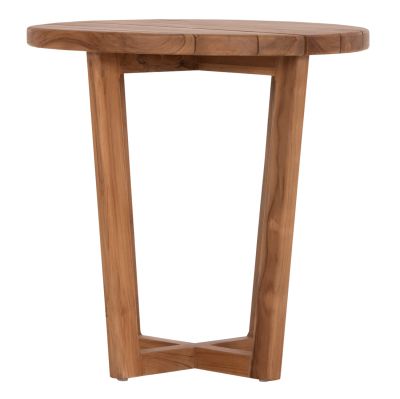 SIDE TABLE ROUND KOLIN HM6650 TEAK WOOD IN NATURAL COLOR Φ65x65Hcm.