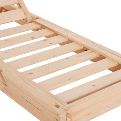 BEACH LOUNGER WITH CUSHION KORINOS HM10776.60T PINE WOOD--TEXTILENE COVER IN CREAM 79x204x77Hcm.