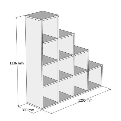 BOOKCASE SCALE MELAMINE SONOMA 120x30x123,6Hcm.HM9238.12