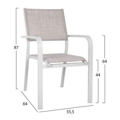 Комплект 5 части с Маса 140x80x75.5 и Фотьойли в бял цвят HM10529.01