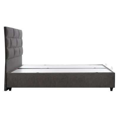 BED HM627.20 SOLEDAD, STORAGE SPACE, GREY FABRIC, 160x200cm