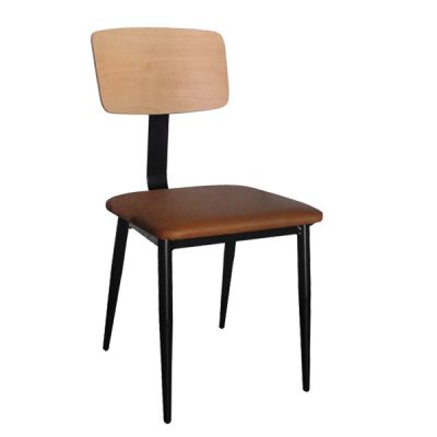 Metallic chair TS336T with Seat PU Brown