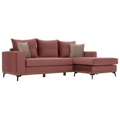 PORTOFINO corner sofa, dusty pink, high leg, 2pcs, interchangeable, stain-resistant, and water-repellent fab