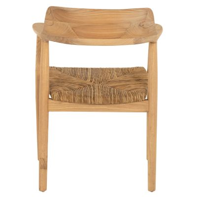 ARMCHAIR KINGSLEY2 SOLID TEAK WOOD AND STRAW-MATT SEAT HM9335 58x53x79cm.