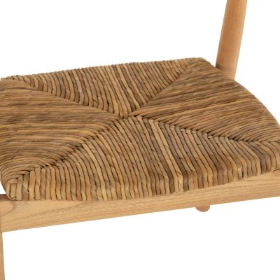 ARMCHAIR KINGSLEY2 SOLID TEAK WOOD AND STRAW-MATT SEAT HM9335 58x53x79cm.