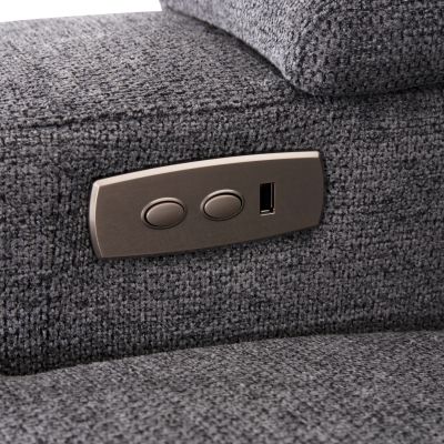 RIGHT CORNER SOFA SYNTHIA HM3308.03R RECLINE & STORAGE SPACE--GREY FABRIC 245x170x98Hcm.