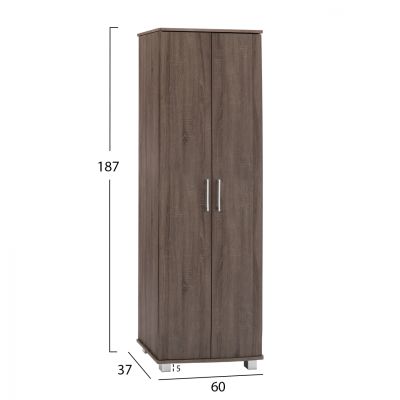 Shoe Cabinet- Wardrobe Wooden HM2403.01 Walnut color 58-60x37x187 cm