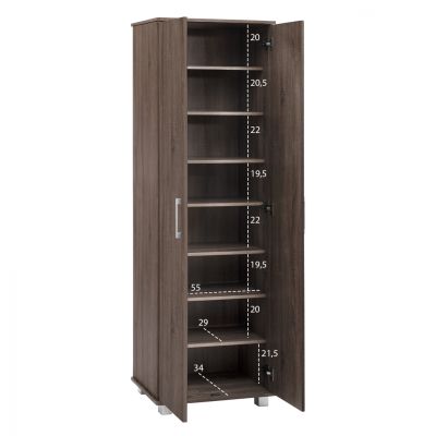 Shoe Cabinet- Wardrobe Wooden HM2403.01 Walnut color 58-60x37x187 cm