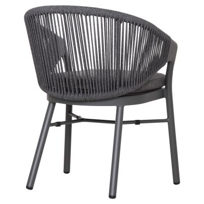 DINING CHAIR XANTION ΗΜ6472.01 GREY ALUMINUM-ROPE-OLEFIN CUSHION 59x60x78Hcm.