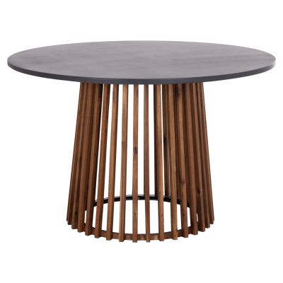 OUTDOOR ROUND DINING TABLE CRISTOBAL HM6235 ACACIA WOOD-CEMENT TOP Φ120x77Hcm.