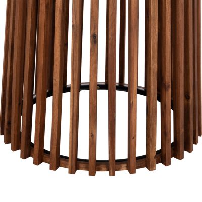 OUTDOOR ROUND DINING TABLE CRISTOBAL HM6235 ACACIA WOOD-CEMENT TOP Φ120x77Hcm.