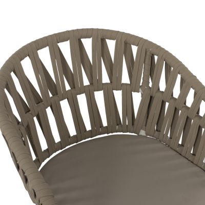 OUTDOOR DINING SET 7PCS TABER HM10829.02 ALUMINUM IN WHITE--POLYWOOD--P.E.ROPE BEIGE