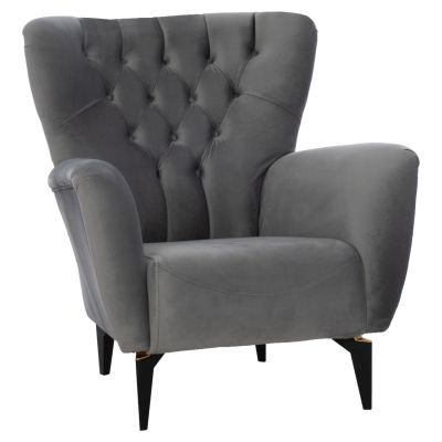 HM9217.20 bergere, chesterfield-style, grey velvet, 87x88x100